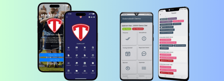 Ilustracija Stack Team App i Treniraj lako